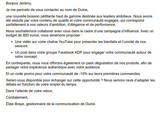 Email de contact